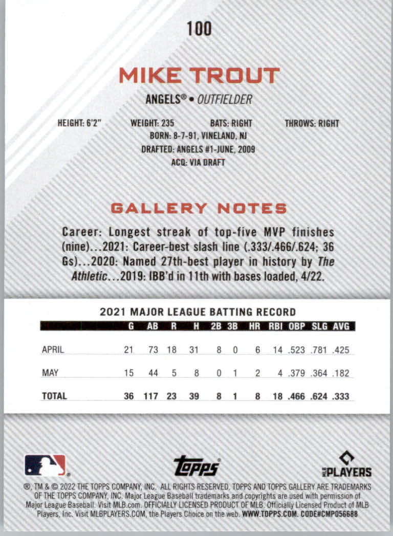2022 Topps Gallery Baseball "Main Set" Base Cards #1 to #200 - Picture 175 of 359