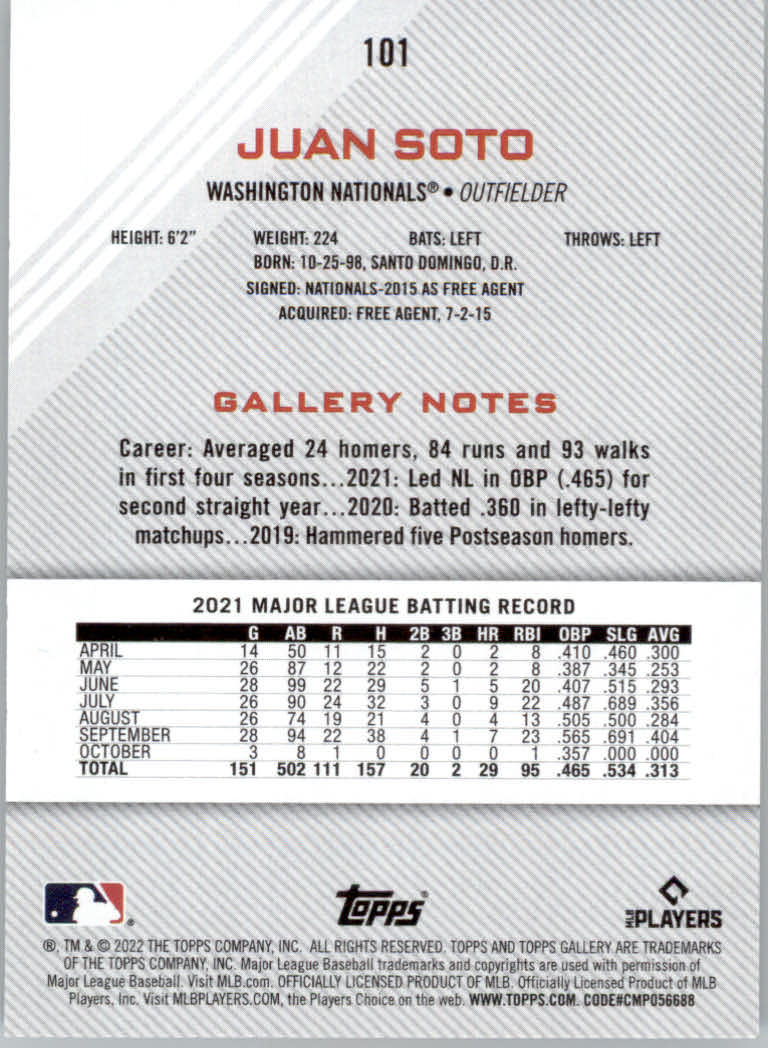 2022 Topps Gallery Baseball "Main Set" Base Cards #1 to #200 - Picture 177 of 359