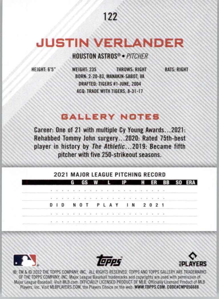 2022 Topps Gallery Baseball "Main Set" Base Cards #1 to #200 - Picture 213 of 359
