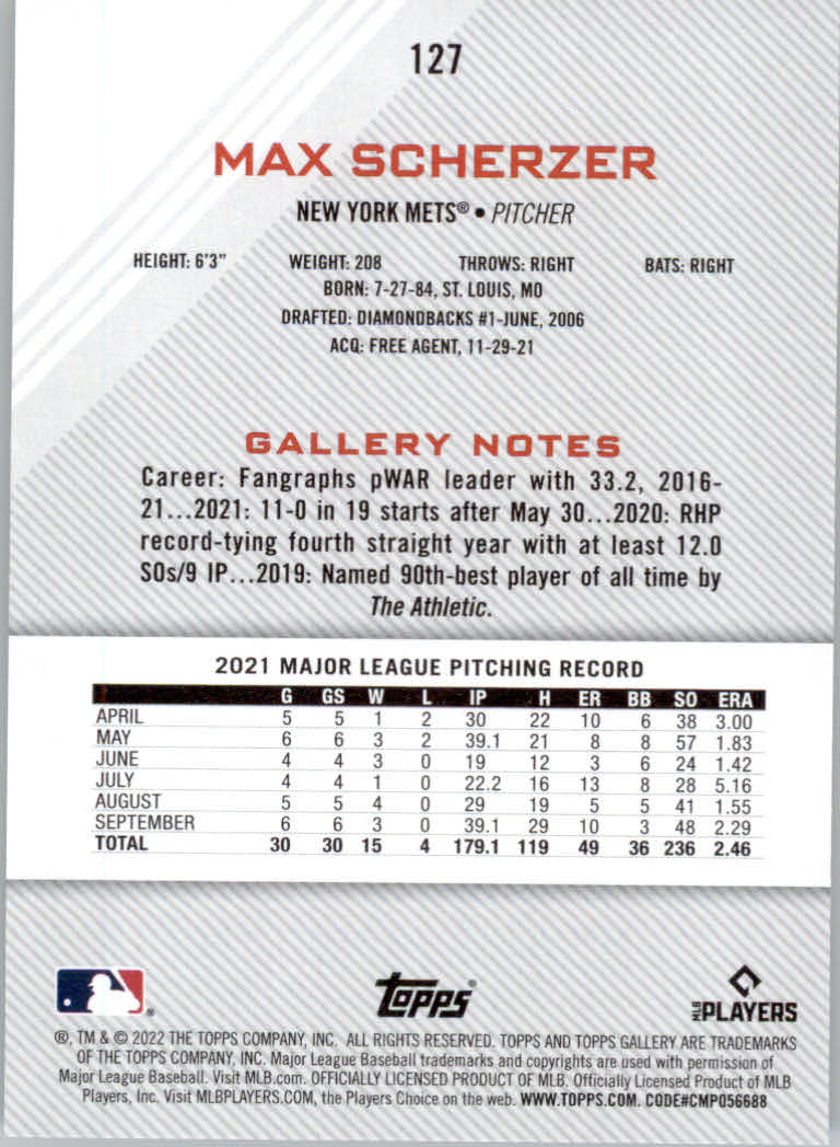2022 Topps Gallery Baseball "Main Set" Base Cards #1 to #200 - Picture 223 of 359