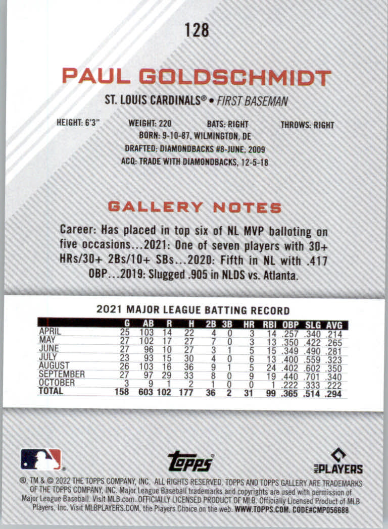 2022 Topps Gallery Baseball "Main Set" Base Cards #1 to #200 - Picture 225 of 359