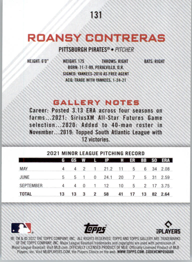 2022 Topps Gallery Baseball "Main Set" Base Cards #1 to #200 - Picture 231 of 359