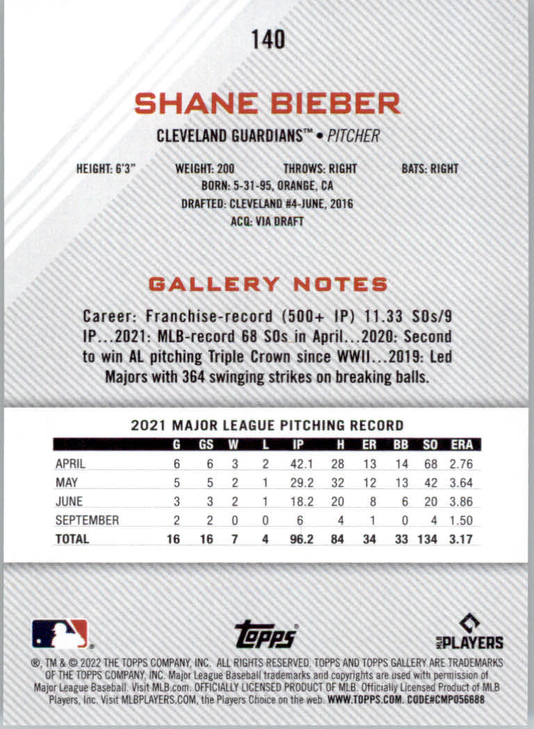 2022 Topps Gallery Baseball "Main Set" Base Cards #1 to #200 - Picture 249 of 359