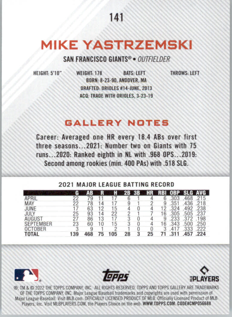 2022 Topps Gallery Baseball "Main Set" Base Cards #1 to #200 - Picture 251 of 359