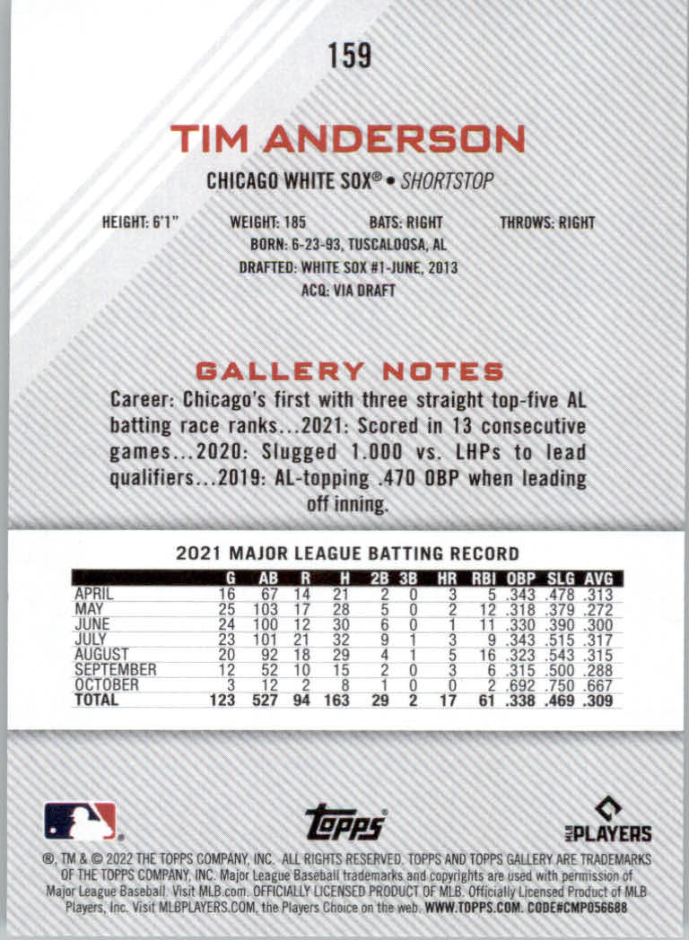 2022 Topps Gallery Baseball "Main Set" Base Cards #1 to #200 - Picture 283 of 359