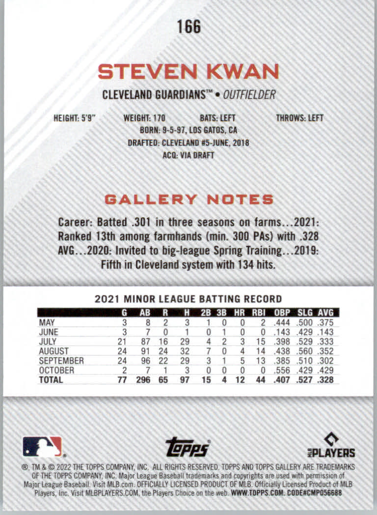 2022 Topps Gallery Baseball "Main Set" Base Cards #1 to #200 - Picture 297 of 359