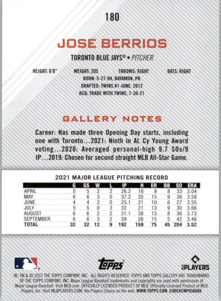 2022 Topps Gallery Baseball "Main Set" Base Cards #1 to #200 - Picture 321 of 359