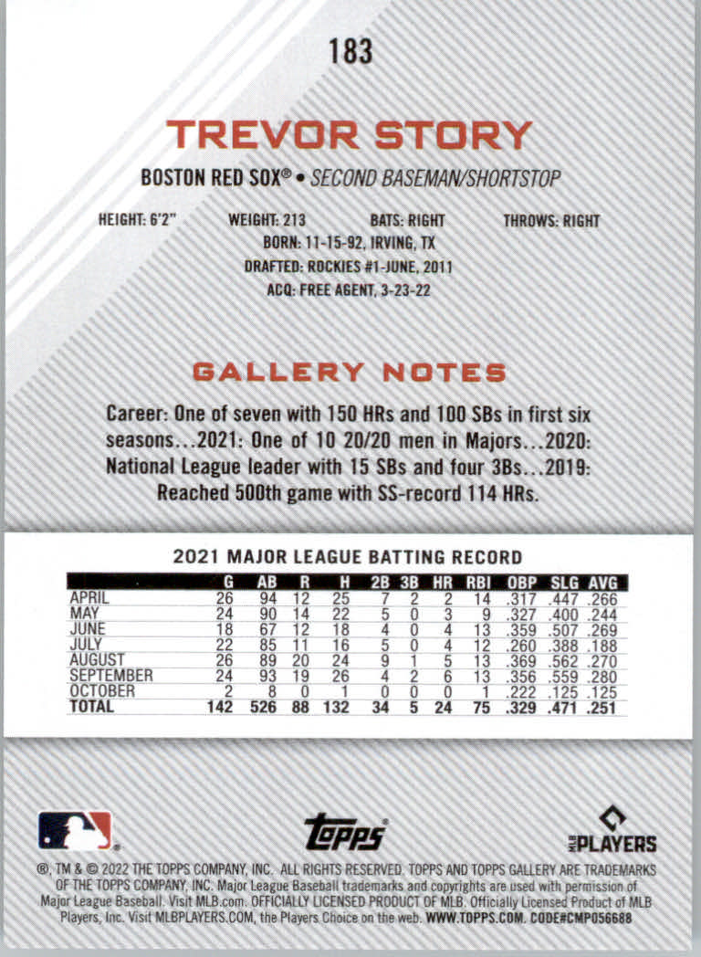 2022 Topps Gallery Baseball "Main Set" Base Cards #1 to #200 - Picture 327 of 359