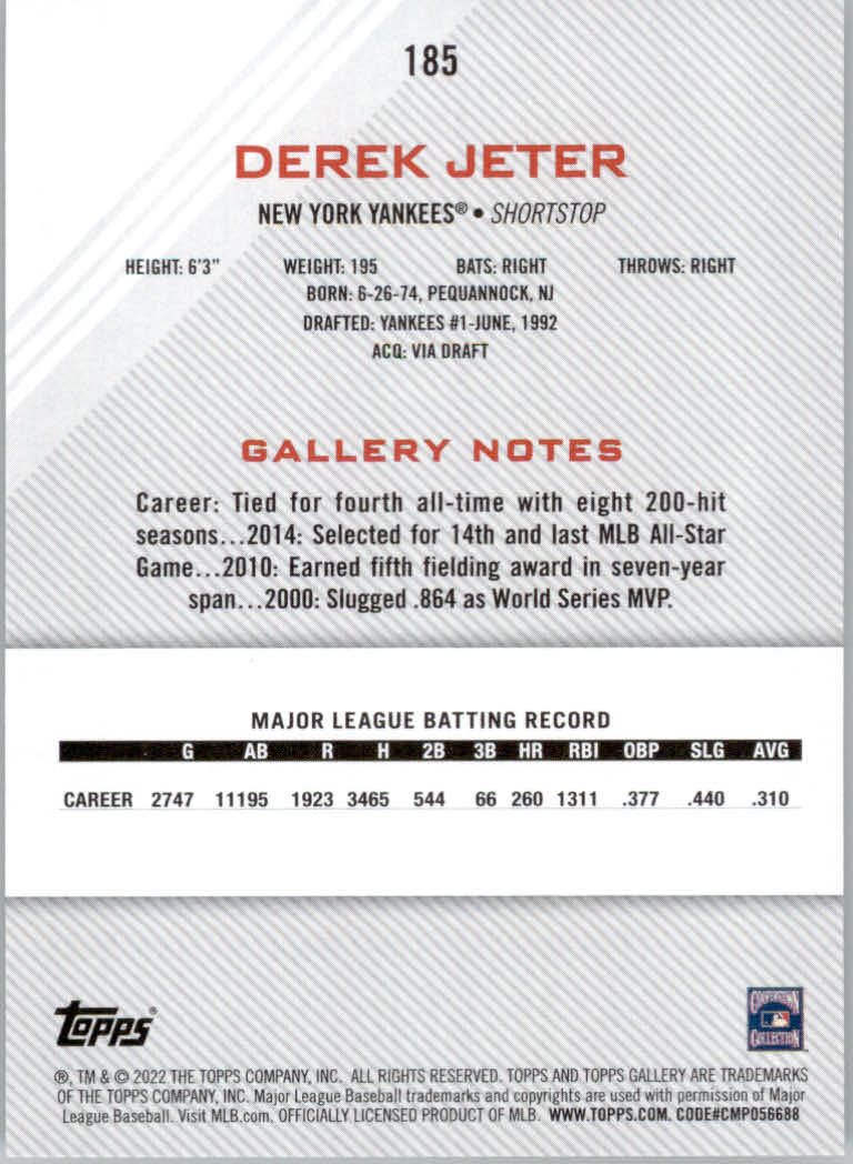 2022 Topps Gallery Baseball "Main Set" Base Cards #1 to #200 - Picture 331 of 359