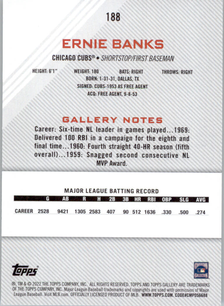 2022 Topps Gallery Baseball "Main Set" Base Cards #1 to #200 - Picture 337 of 359