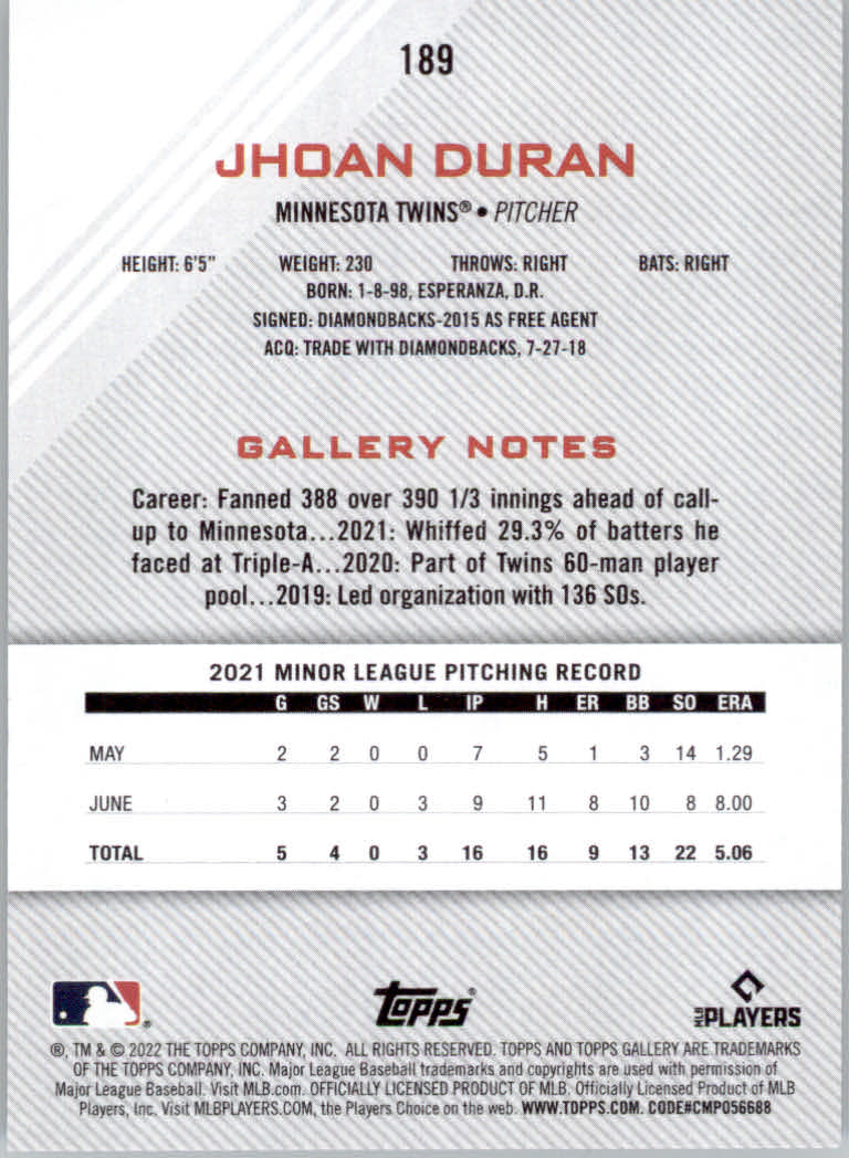 2022 Topps Gallery Baseball "Main Set" Base Cards #1 to #200 - Picture 339 of 359