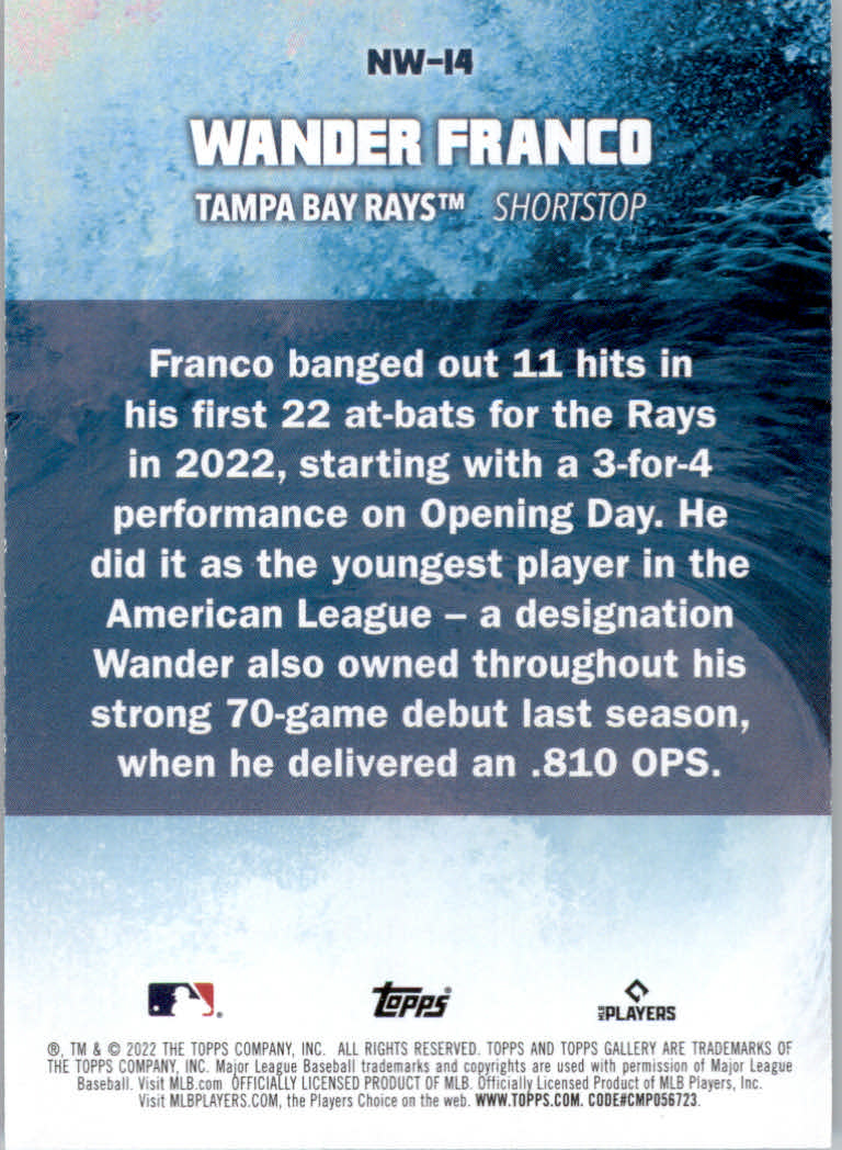 Tarjetas de inserción ""Next Wave"" de béisbol Topps Gallery 2022 - Imagen 11 de 17