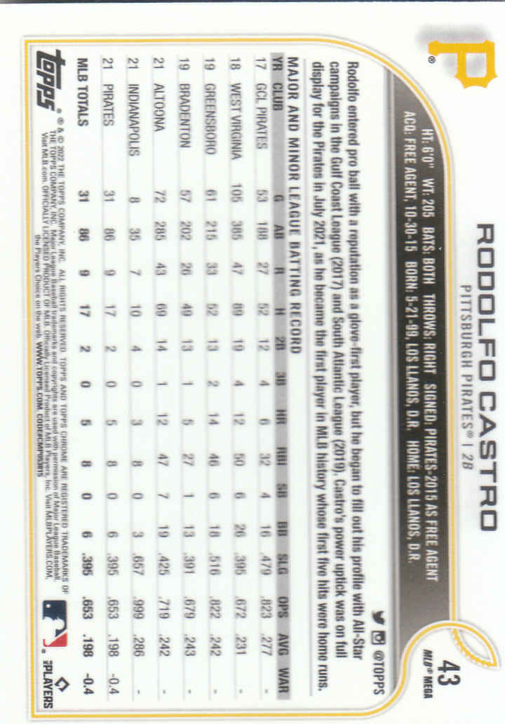 2022 Topps Chrome Logofractor Baseball "Main Set" Base Cards - Bild 39 von 81