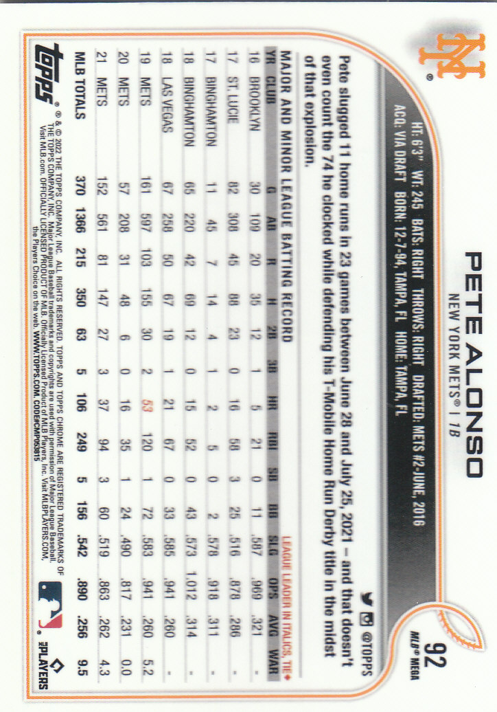 2022 Topps Chrome Logofractor Baseball "Main Set" Base Cards - Bild 61 von 81