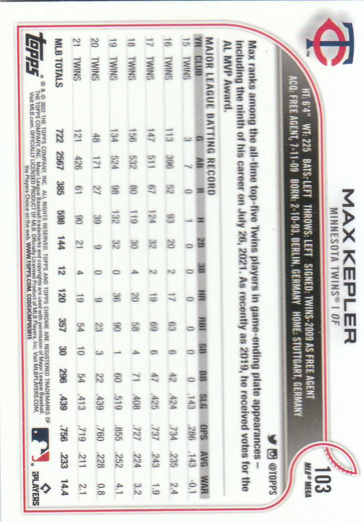 2022 Topps Chrome Logofractor Baseball "Main Set" Base Cards - Bild 73 von 81
