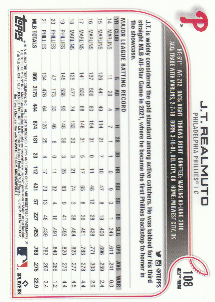 2022 Topps Chrome Logofractor Baseball "Main Set" Base Cards - Bild 77 von 81