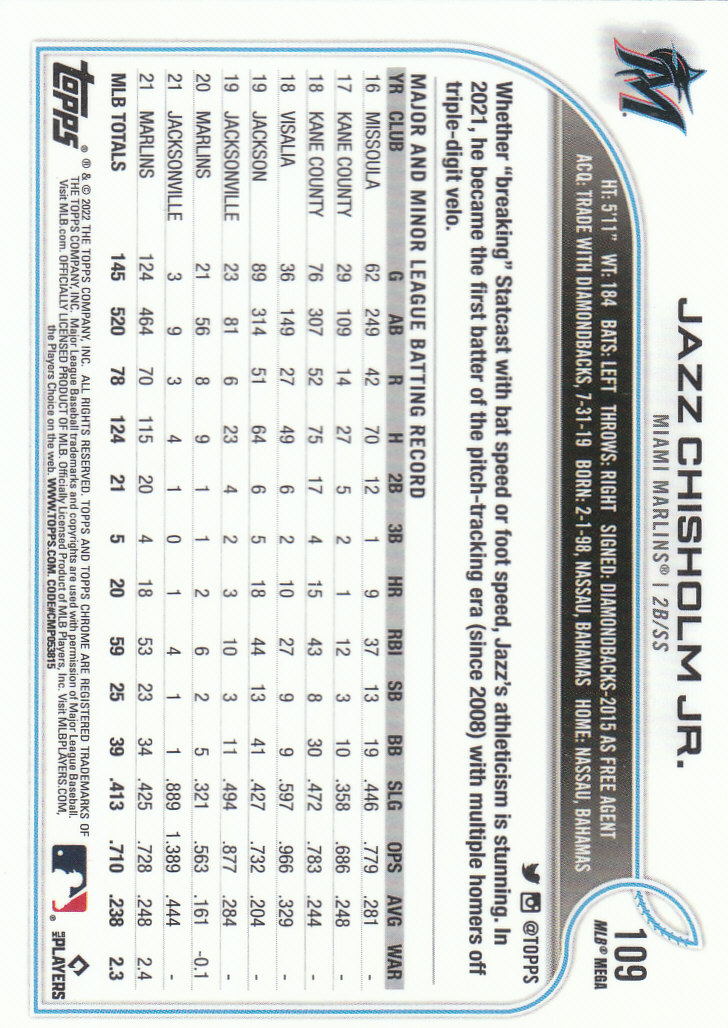 2022 Topps Chrome Logofractor Baseball "Main Set" Base Cards - Bild 79 von 81