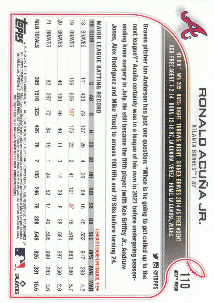 2022 Topps Chrome Logofractor Baseball "Main Set" Base Cards - Bild 81 von 81