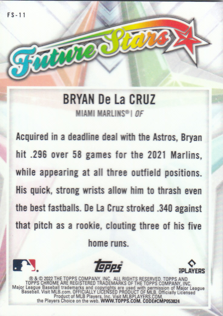2022 Topps Chrome Logofractor Baseball "Future Stars" Insert and Parallel Cards - Picture 13 of 19