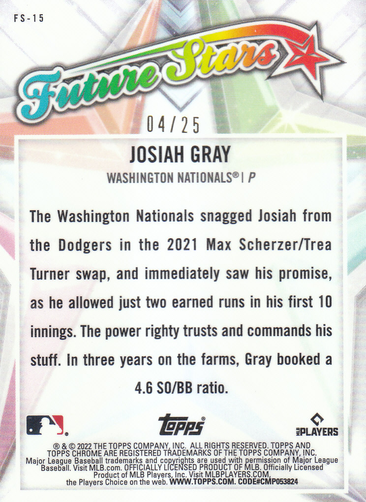 2022 Topps Chrome Logofractor Baseball "Future Stars" Insert and Parallel Cards - Picture 19 of 19