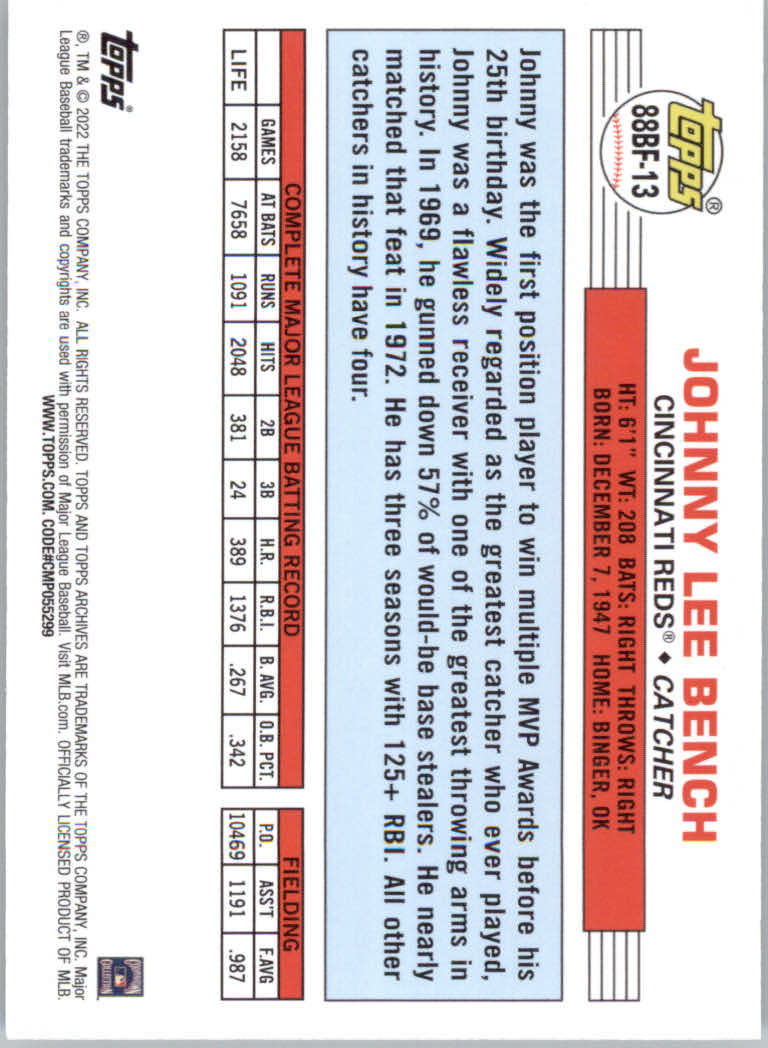 2022 Topps Archives Baseball "'88 Topps Big Foil" Insert Cards - Picture 11 of 45