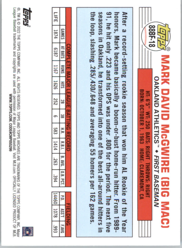 2022 Topps Archives Baseball "'88 Topps Big Foil" Insert Cards - Picture 15 of 45