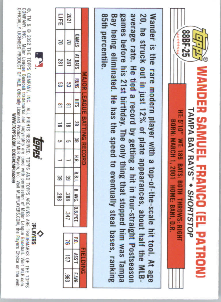 2022 Topps Archives Baseball "'88 Topps Big Foil" Insert Cards - Picture 23 of 45