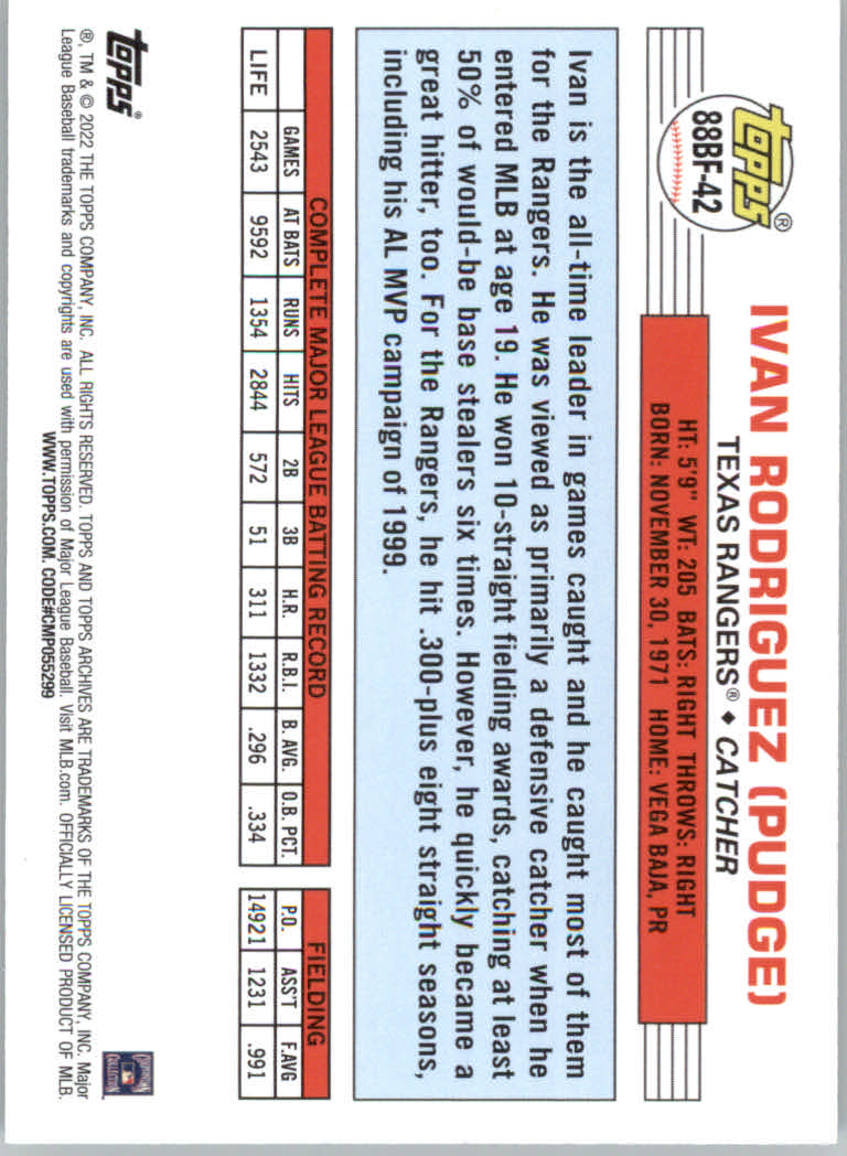 2022 Topps Archives Baseball "'88 Topps Big Foil" Insert Cards - Picture 41 of 45