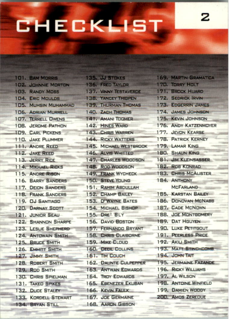 1999 Collector's Edge Fury Football Card Pick - Picture 4 of 364