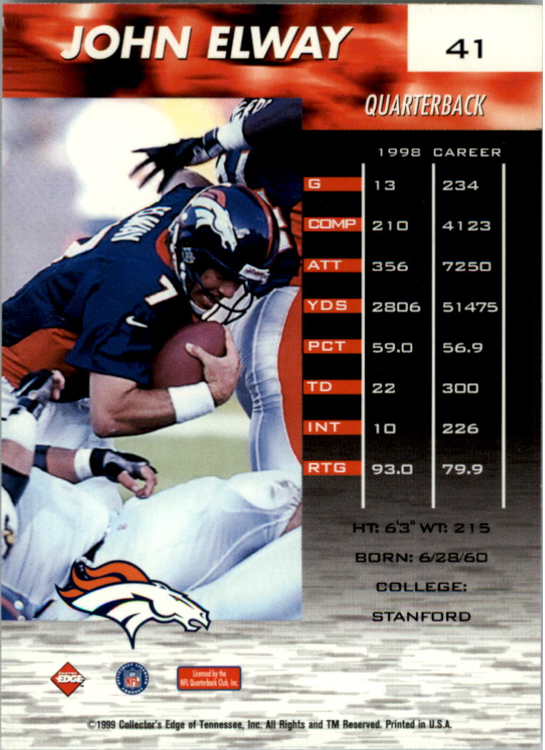 1999 Collector's Edge Fury Football Card Pick - Picture 77 of 364