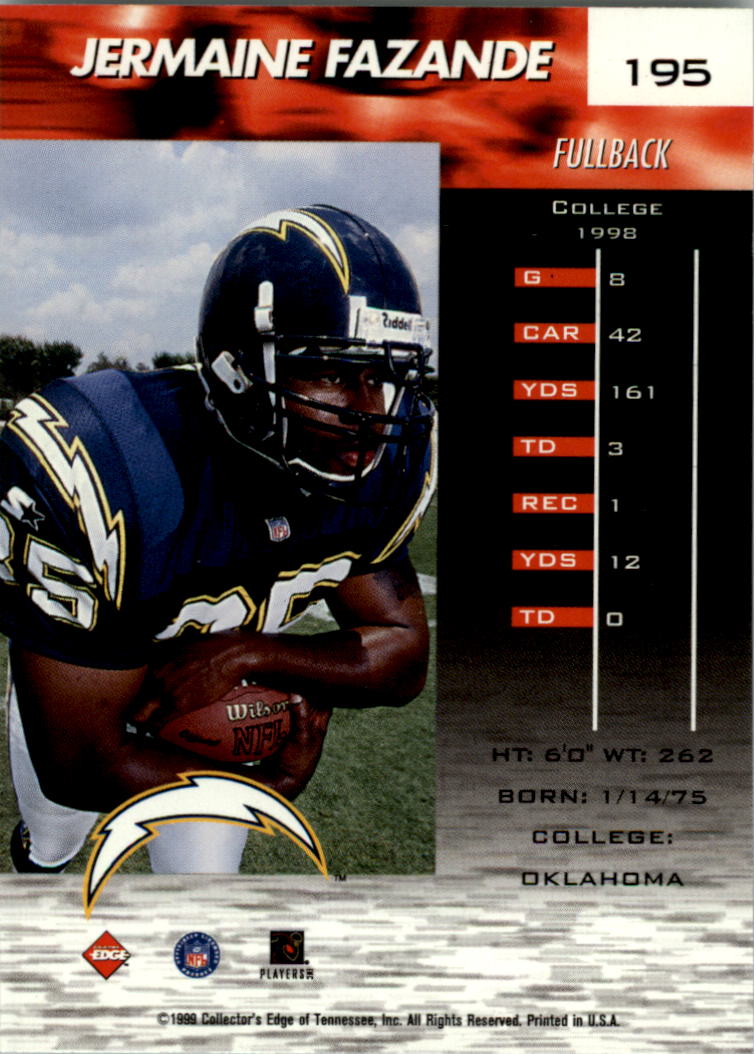 1999 Collector's Edge Fury Football Card Pick - Picture 354 of 364
