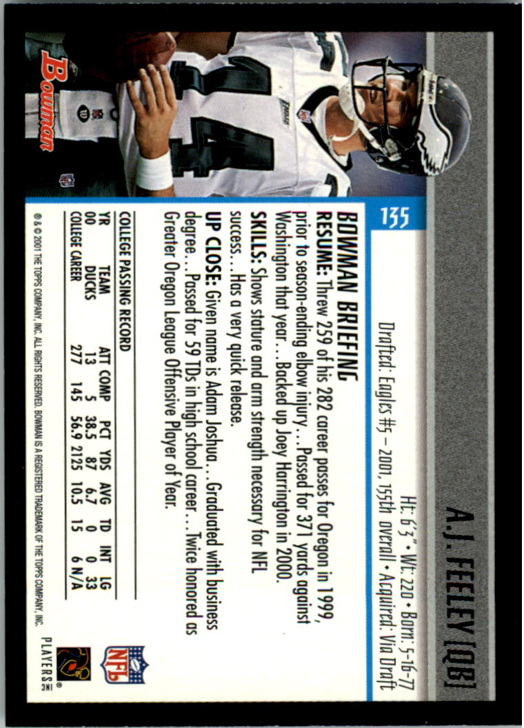 2001 Bowman Football Card Pick