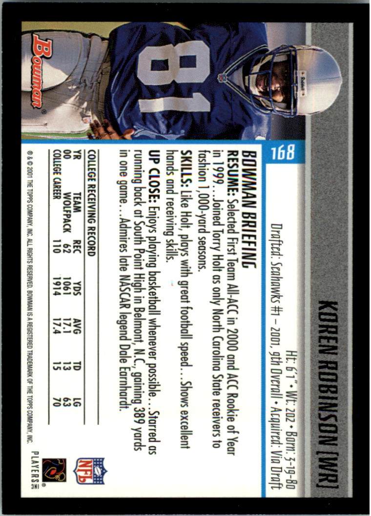 2001 Bowman Football Card Pick