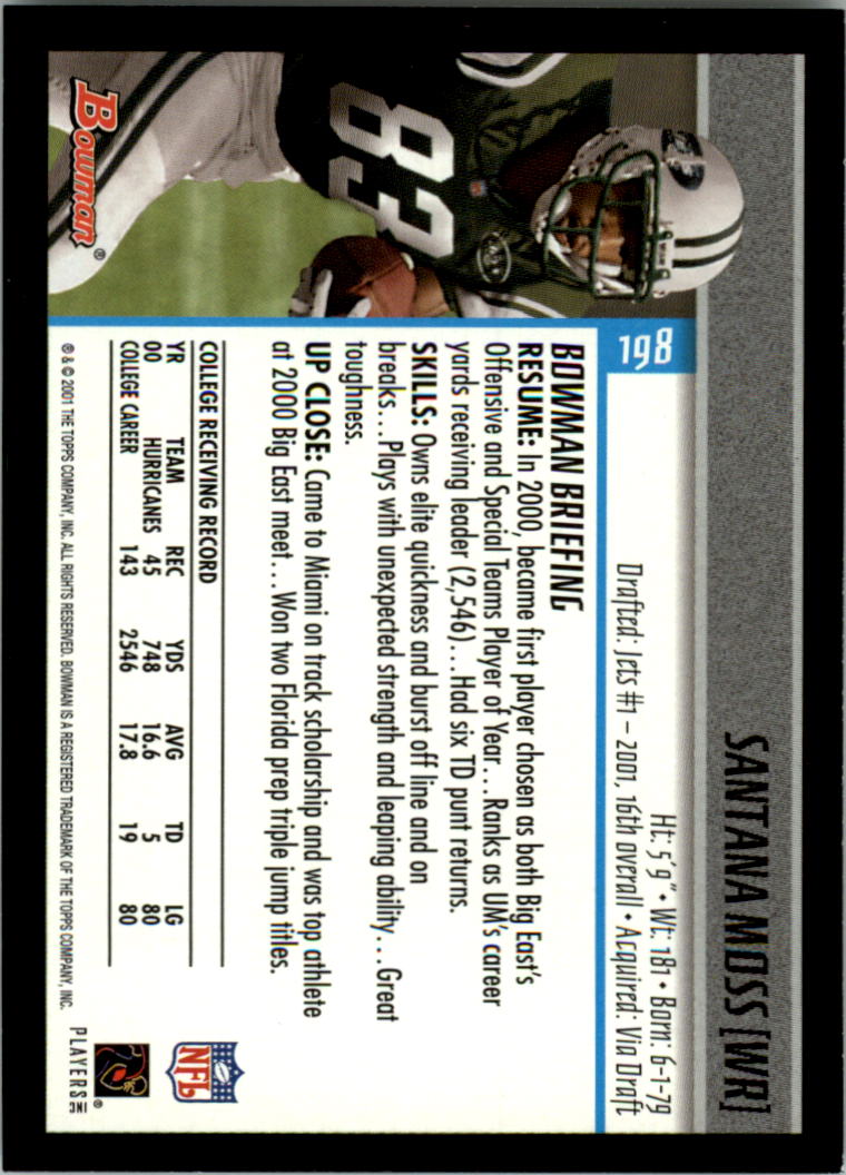 2001 Bowman Football Card Pick