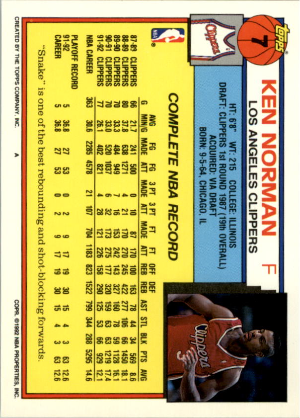 1992-93 Topps Basketball Card Pick 2-250