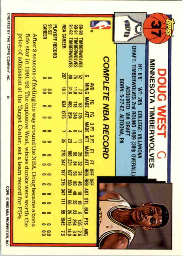 1992-93 Topps Basketball Card Pick 2-250