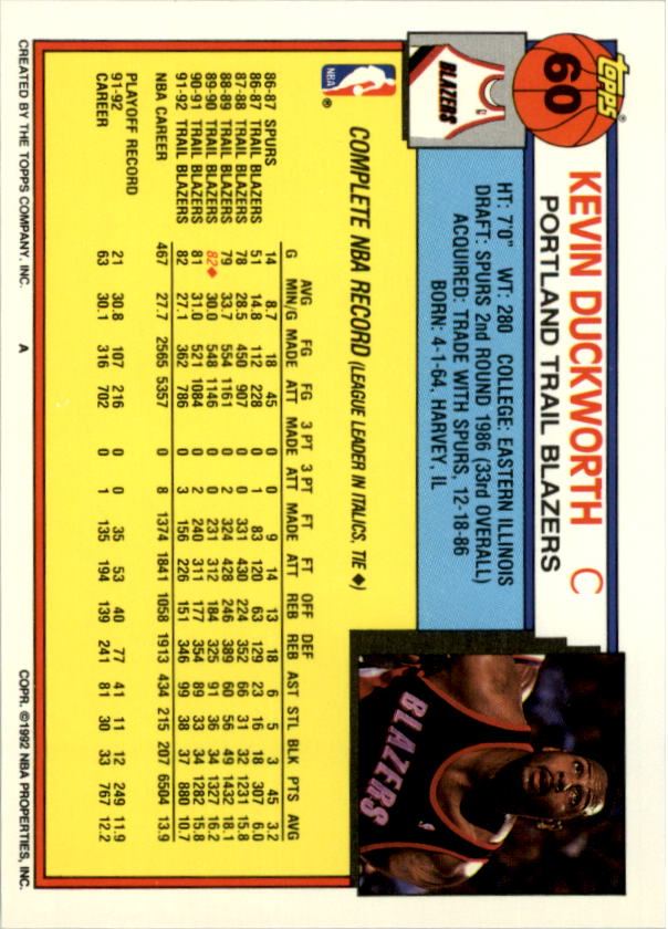 1992-93 Topps Basketball Card Pick 2-250