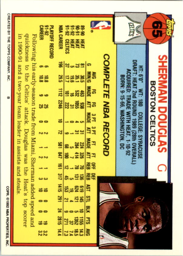 1992-93 Topps Basketball Card Pick 2-250