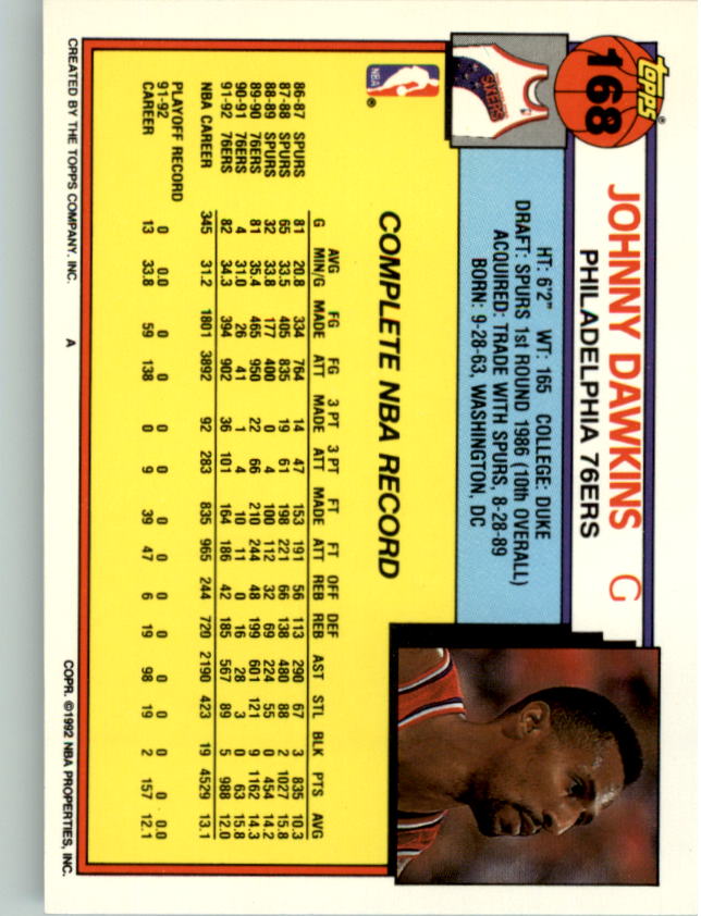 1992-93 Topps Basketball Card Pick 2-250