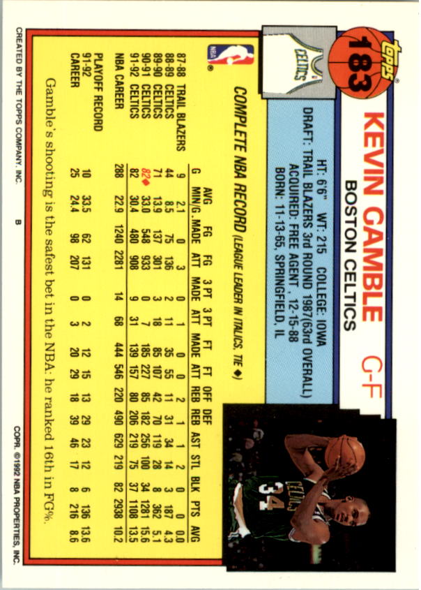 1992-93 Topps Basketball Card Pick 2-250