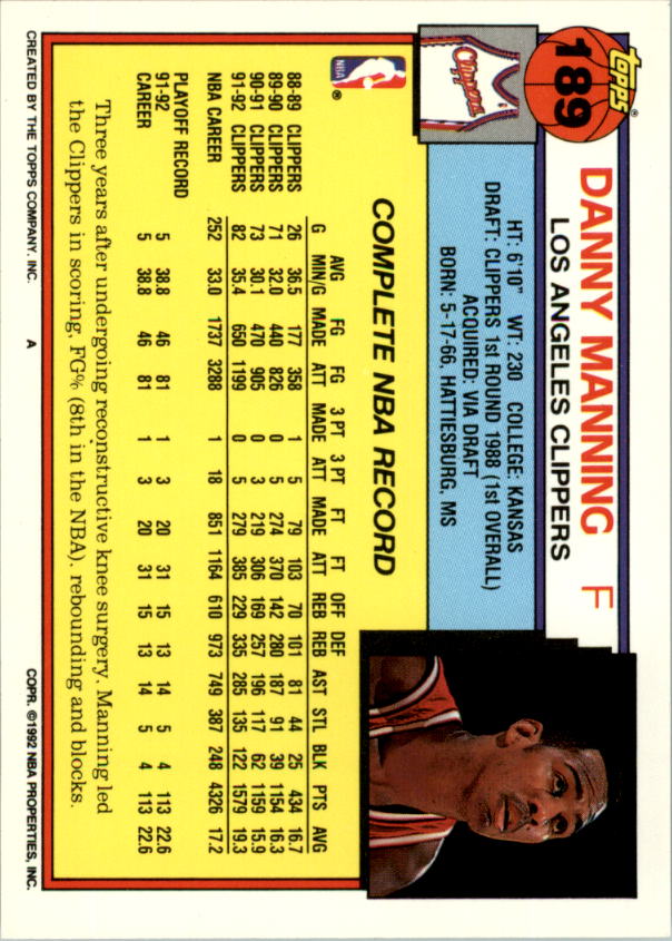 1992-93 Topps Basketball Card Pick 2-250