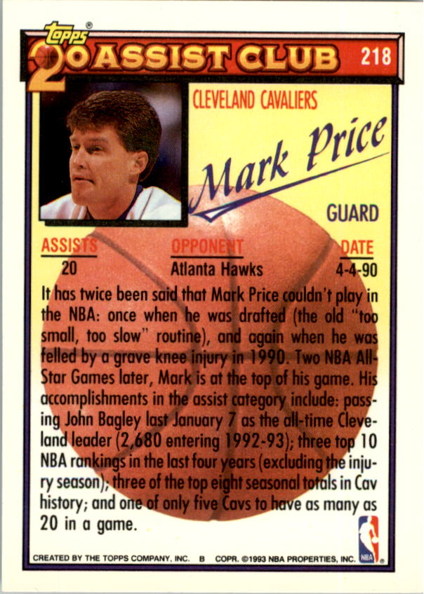 1992-93 Topps Basketball Card Pick 2-250