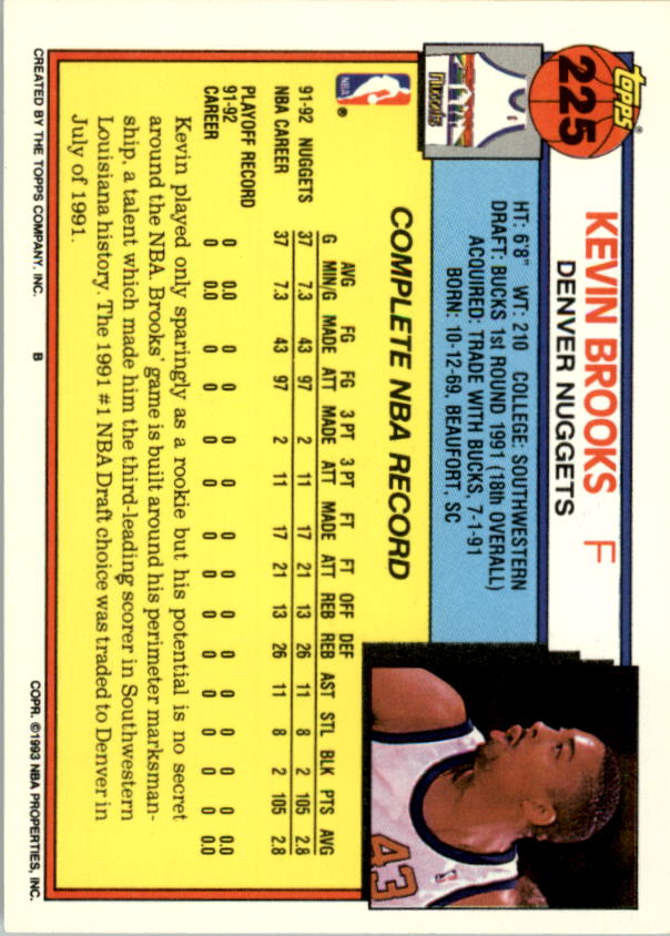 1992-93 Topps Basketball Card Pick 2-250