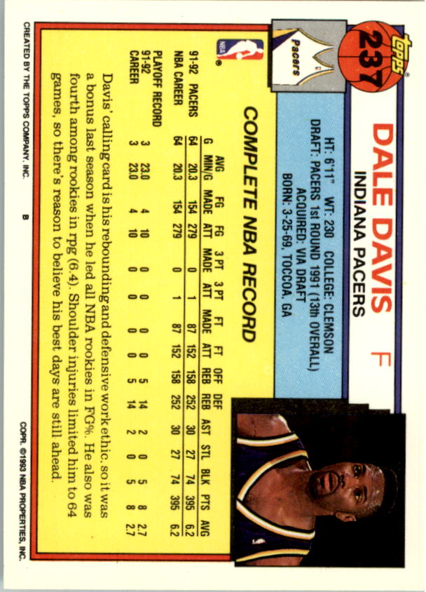 1992-93 Topps Basketball Card Pick 2-250