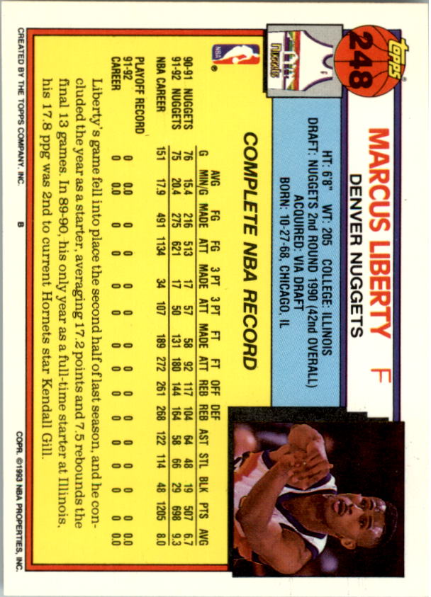 1992-93 Topps Basketball Card Pick 2-250