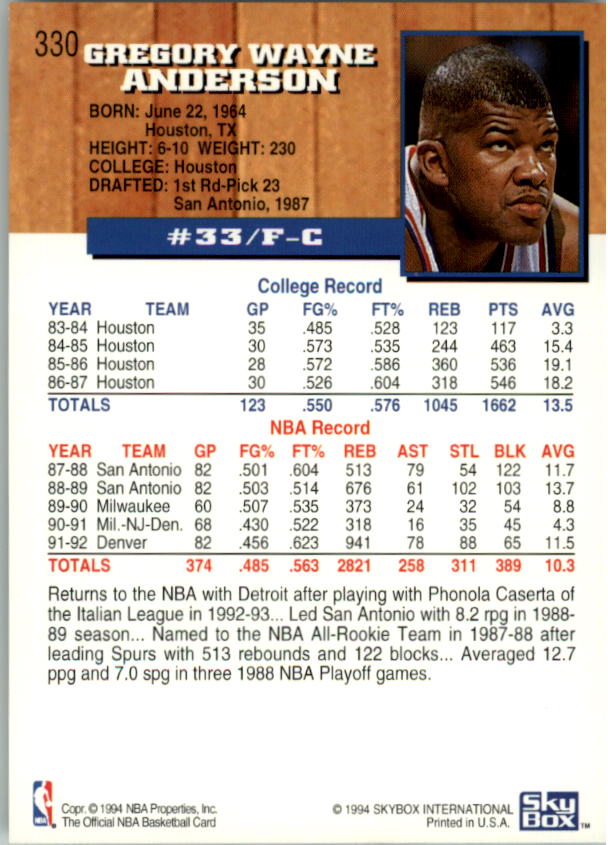 thumbnail 153  - 1993-94 Hoops Basketball Card Pick 251-421