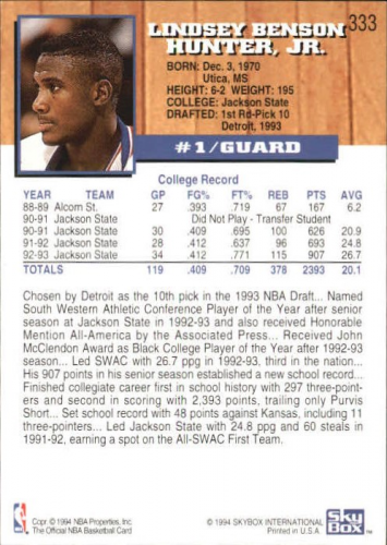 thumbnail 195  - 1993-94 Hoops Basketball Part 2 (Pick Choose Complete) Hardaway Ewing Worthy