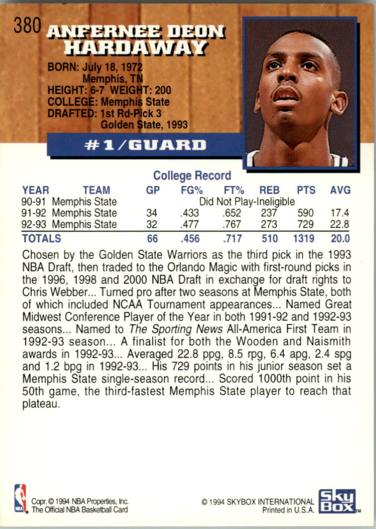 thumbnail 253  - 1993-94 Hoops Basketball Card Pick 251-421