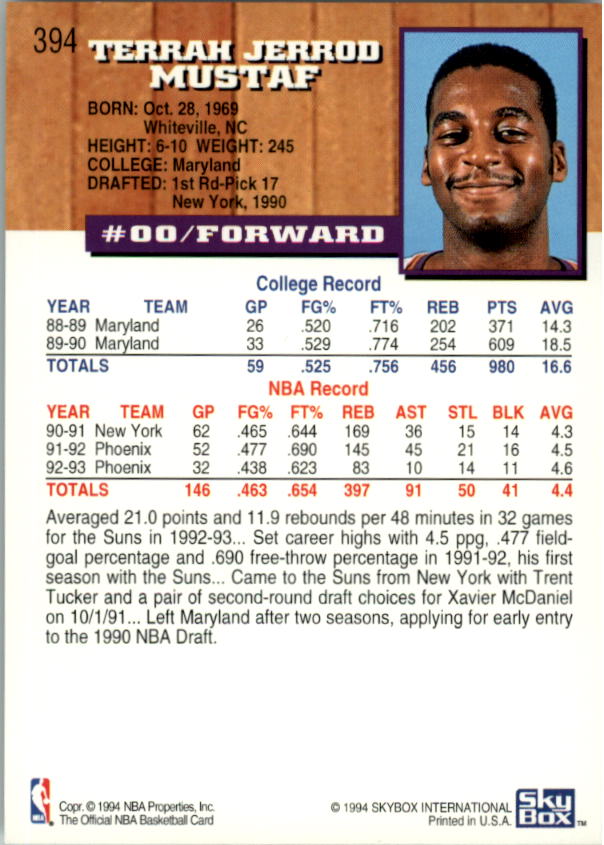 thumbnail 281  - 1993-94 Hoops Basketball Card Pick 251-421