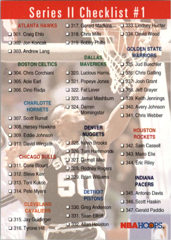 thumbnail 330  - 1993-94 Hoops Basketball Card Pick 251-421